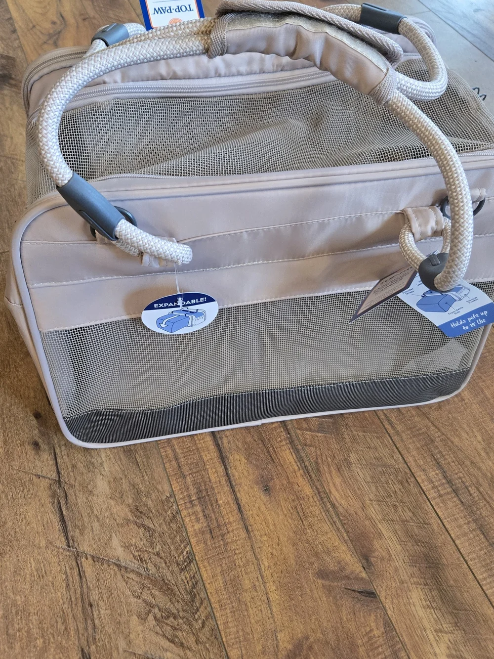 Top Paw Expandable Small Pet Carrier in Tan
